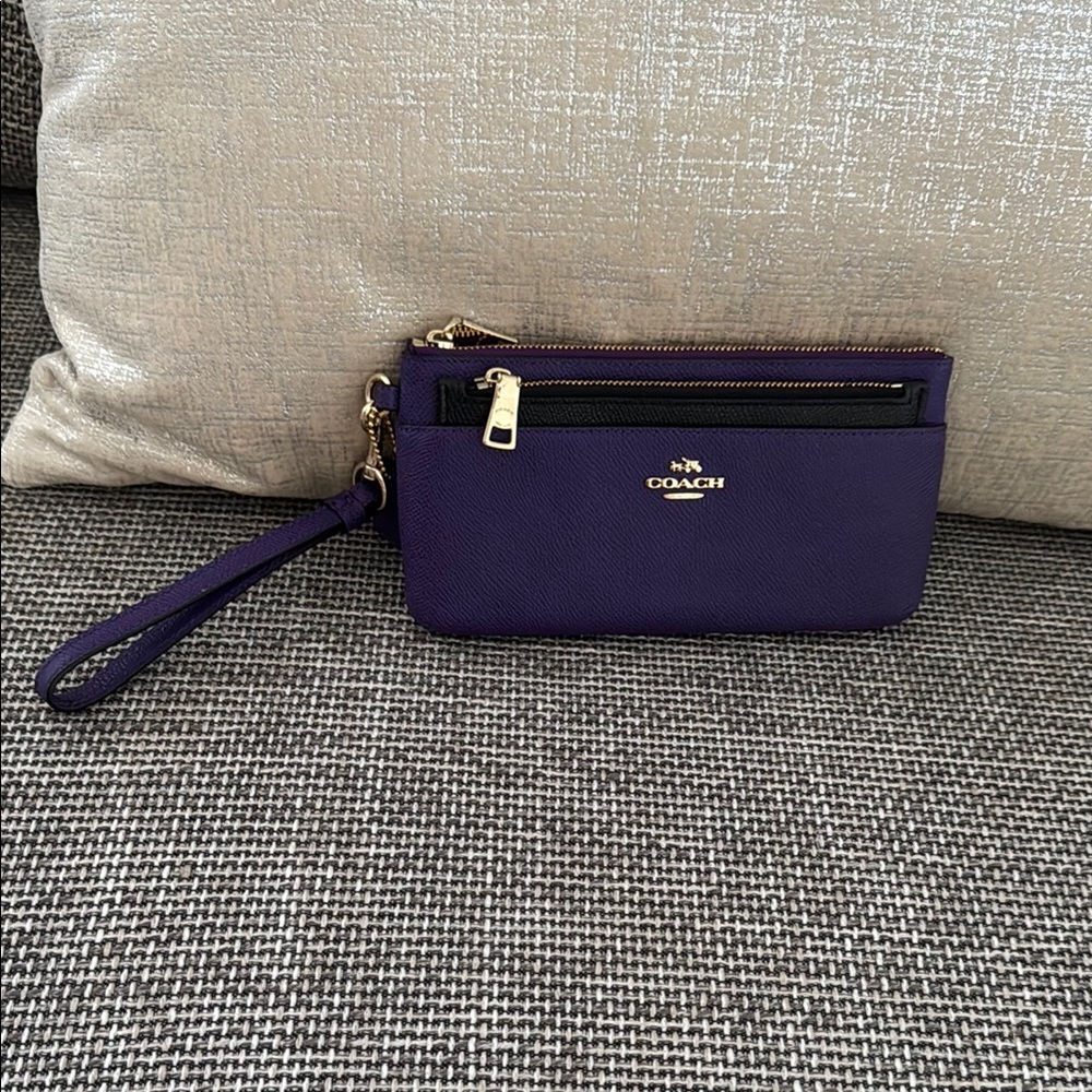 Coach Purple Leather Wristlet